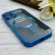 کیف گوشی iPhone 12 آیفون الکترو استاتیک Wallet Case مگ سیف دار Magsafe اورجینال محافظ لنز دار گلسی سرمه ای کد 126407