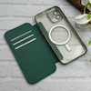 کیف گوشی iPhone 12 آیفون الکترو استاتیک Wallet Case مگ سیف دار Magsafe اورجینال محافظ لنز دار گلسی سبز کد 126408