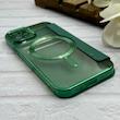 کیف گوشی iPhone 12 آیفون الکترو استاتیک Wallet Case مگ سیف دار Magsafe اورجینال محافظ لنز دار گلسی سبز کد 126408