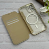 کیف گوشی iPhone 12 آیفون الکترو استاتیک Wallet Case مگ سیف دار Magsafe اورجینال محافظ لنز دار گلسی طلایی کد 126409
