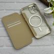 کیف گوشی iPhone 12 آیفون الکترو استاتیک Wallet Case مگ سیف دار Magsafe اورجینال محافظ لنز دار گلسی طلایی کد 126409