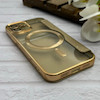 کیف گوشی iPhone 12 آیفون الکترو استاتیک Wallet Case مگ سیف دار Magsafe اورجینال محافظ لنز دار گلسی طلایی کد 126409
