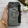کیف گوشی iPhone 13 آیفون الکترو استاتیک Wallet Case مگ سیف دار Magsafe اورجینال محافظ لنز دار گلسی مشکی کد 126411