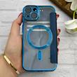 کیف گوشی iPhone 14 آیفون الکترو استاتیک Wallet Case مگ سیف دار Magsafe اورجینال محافظ لنز دار گلسی سرمه ای کد 126415