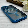 کیف گوشی iPhone 14 آیفون الکترو استاتیک Wallet Case مگ سیف دار Magsafe اورجینال محافظ لنز دار گلسی سرمه ای کد 126415