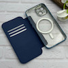 کیف گوشی iPhone 14 آیفون الکترو استاتیک Wallet Case مگ سیف دار Magsafe اورجینال محافظ لنز دار گلسی سرمه ای کد 126415