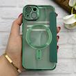 کیف گوشی iPhone 14 آیفون الکترو استاتیک Wallet Case مگ سیف دار Magsafe اورجینال محافظ لنز دار گلسی سبز کد 126416