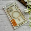 کیف گوشی iPhone 14 آیفون الکترو استاتیک Wallet Case مگ سیف دار Magsafe اورجینال محافظ لنز دار گلسی طلایی کد 126419
