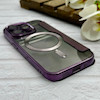 کیف گوشی iPhone 14 Pro آیفون الکترو استاتیک Wallet Case مگ سیف دار Magsafe اورجینال محافظ لنز دار گلسی بنفش کد 126421