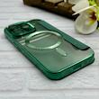 کیف گوشی iPhone 14 Pro آیفون الکترو استاتیک Wallet Case مگ سیف دار Magsafe اورجینال محافظ لنز دار گلسی سبز کد 126422