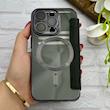 کیف گوشی iPhone 14 Pro آیفون الکترو استاتیک Wallet Case مگ سیف دار Magsafe اورجینال محافظ لنز دار گلسی مشکی کد 126423