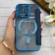 کیف گوشی iPhone 14 Pro آیفون الکترو استاتیک Wallet Case مگ سیف دار Magsafe اورجینال محافظ لنز دار گلسی سرمه ای کد 126424