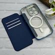 کیف گوشی iPhone 14 Pro آیفون الکترو استاتیک Wallet Case مگ سیف دار Magsafe اورجینال محافظ لنز دار گلسی سرمه ای کد 126424