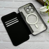 کیف گوشی iPhone 13 Pro آیفون الکترو استاتیک Wallet Case مگ سیف دار Magsafe اورجینال محافظ لنز دار گلسی مشکی کد 126426