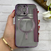 کیف گوشی iPhone 13 Pro آیفون الکترو استاتیک Wallet Case مگ سیف دار Magsafe اورجینال محافظ لنز دار گلسی بنفش کد 126427