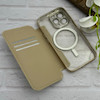 کیف گوشی iPhone 13 Pro آیفون الکترو استاتیک Wallet Case مگ سیف دار Magsafe اورجینال محافظ لنز دار گلسی طلایی کد 126429