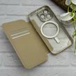 کیف گوشی iPhone 13 Pro آیفون الکترو استاتیک Wallet Case مگ سیف دار Magsafe اورجینال محافظ لنز دار گلسی طلایی کد 126429
