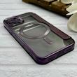 کیف گوشی iPhone 11 Pro آیفون الکترو استاتیک Wallet Case مگ سیف دار Magsafe اورجینال محافظ لنز دار گلسی بنفش کد 126432