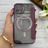 کیف گوشی iPhone 11 Pro آیفون الکترو استاتیک Wallet Case مگ سیف دار Magsafe اورجینال محافظ لنز دار گلسی بنفش کد 126432