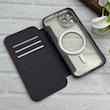 کیف گوشی iPhone 11 Pro آیفون الکترو استاتیک Wallet Case مگ سیف دار Magsafe اورجینال محافظ لنز دار گلسی بنفش کد 126432