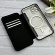 کیف گوشی iPhone 11 Pro آیفون الکترو استاتیک Wallet Case مگ سیف دار Magsafe اورجینال محافظ لنز دار گلسی مشکی کد 126433