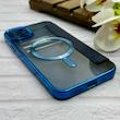 کیف گوشی iPhone 11 Pro Max آیفون الکترو استاتیک Wallet Case مگ سیف دار Magsafe اورجینال محافظ لنز دار گلسی سرمه ای کد 126435