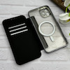 کیف گوشی iPhone 11 Pro Max آیفون الکترو استاتیک Wallet Case مگ سیف دار Magsafe اورجینال محافظ لنز دار گلسی مشکی کد 126438