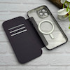 کیف گوشی iPhone 12 Pro Max آیفون الکترو استاتیک Wallet Case مگ سیف دار Magsafe اورجینال محافظ لنز دار گلسی بنفش کد 126440