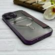 کیف گوشی iPhone 12 Pro Max آیفون الکترو استاتیک Wallet Case مگ سیف دار Magsafe اورجینال محافظ لنز دار گلسی بنفش کد 126440