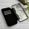 کیف گوشی iPhone 12 Pro Max آیفون الکترو استاتیک Wallet Case مگ سیف دار Magsafe اورجینال محافظ لنز دار گلسی مشکی کد 126442