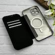 کیف گوشی iPhone 12 Pro Max آیفون الکترو استاتیک Wallet Case مگ سیف دار Magsafe اورجینال محافظ لنز دار گلسی مشکی کد 126442
