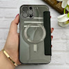 کیف گوشی iPhone 12 Pro Max آیفون الکترو استاتیک Wallet Case مگ سیف دار Magsafe اورجینال محافظ لنز دار گلسی مشکی کد 126442