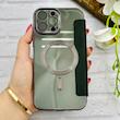 کیف گوشی iPhone 13 Pro Max آیفون الکترو استاتیک Wallet Case مگ سیف دار Magsafe اورجینال محافظ لنز دار گلسی مشکی کد 126446