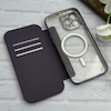 کیف گوشی iPhone 13 Pro Max آیفون الکترو استاتیک Wallet Case مگ سیف دار Magsafe اورجینال محافظ لنز دار گلسی بنفش کد 126448