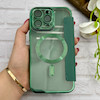 کیف گوشی iPhone 14 Pro Max آیفون الکترو استاتیک Wallet Case مگ سیف دار Magsafe اورجینال محافظ لنز دار گلسی سبز کد 126451