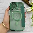 کیف گوشی iPhone 14 Pro Max آیفون الکترو استاتیک Wallet Case مگ سیف دار Magsafe اورجینال محافظ لنز دار گلسی سبز کد 126451