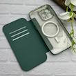 کیف گوشی iPhone 14 Pro Max آیفون الکترو استاتیک Wallet Case مگ سیف دار Magsafe اورجینال محافظ لنز دار گلسی سبز کد 126451