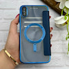 کیف گوشی iPhone XS Max آیفون الکترو استاتیک Wallet Case مگ سیف دار Magsafe اورجینال محافظ لنز دار گلسی سرمه ای کد 126455