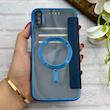 کیف گوشی iPhone XS Max آیفون الکترو استاتیک Wallet Case مگ سیف دار Magsafe اورجینال محافظ لنز دار گلسی سرمه ای کد 126455