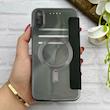 کیف گوشی iPhone XS Max آیفون الکترو استاتیک Wallet Case مگ سیف دار Magsafe اورجینال محافظ لنز دار گلسی مشکی کد 126457