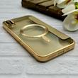 کیف گوشی iPhone XS Max آیفون الکترو استاتیک Wallet Case مگ سیف دار Magsafe اورجینال محافظ لنز دار گلسی طلایی کد 126459