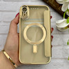 کیف گوشی iPhone XR آیفون الکترو استاتیک Wallet Case مگ سیف دار Magsafe اورجینال محافظ لنز دار گلسی طلایی کد 126460