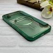 کیف گوشی iPhone XR آیفون الکترو استاتیک Wallet Case مگ سیف دار Magsafe اورجینال محافظ لنز دار گلسی سبز کد 126461