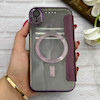 کیف گوشی iPhone XR آیفون الکترو استاتیک Wallet Case مگ سیف دار Magsafe اورجینال محافظ لنز دار گلسی بنفش کد 126462
