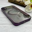 کیف گوشی iPhone XR آیفون الکترو استاتیک Wallet Case مگ سیف دار Magsafe اورجینال محافظ لنز دار گلسی بنفش کد 126462