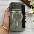کیف گوشی iPhone XR آیفون الکترو استاتیک Wallet Case مگ سیف دار Magsafe اورجینال محافظ لنز دار گلسی مشکی کد 126463
