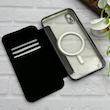 کیف گوشی iPhone XR آیفون الکترو استاتیک Wallet Case مگ سیف دار Magsafe اورجینال محافظ لنز دار گلسی مشکی کد 126463