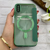 کیف گوشی iPhone X - XS آیفون الکترو استاتیک Wallet Case مگ سیف دار Magsafe اورجینال محافظ لنز دار گلسی سبز کد 126467