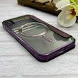 کیف گوشی iPhone X - XS آیفون الکترو استاتیک Wallet Case مگ سیف دار Magsafe اورجینال محافظ لنز دار گلسی بنفش کد 126468
