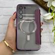 کیف گوشی Galaxy S23 Plus سامسونگ الکترو استاتیک Wallet Case مگ سیف دار Magsafe اورجینال محافظ لنز دار گلسی بنفش کد 126480